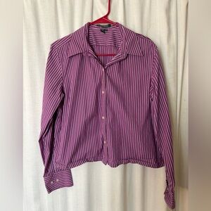 Lauren Ralph Lauren Purple Striped Button-Down Shirt